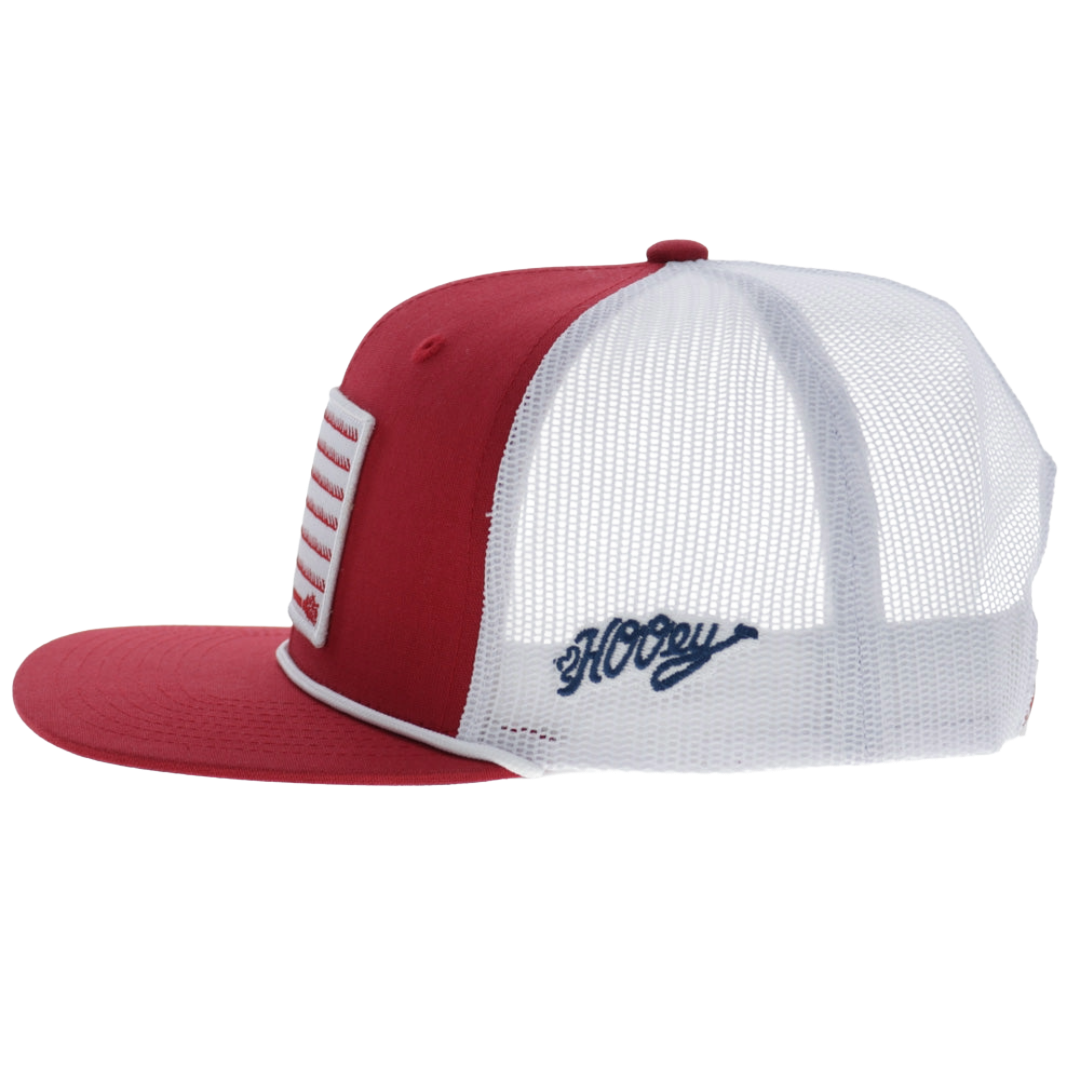 Hooey Liberty Roper Red & White 1776 Patch Trucker Cap 2655T-RDWH