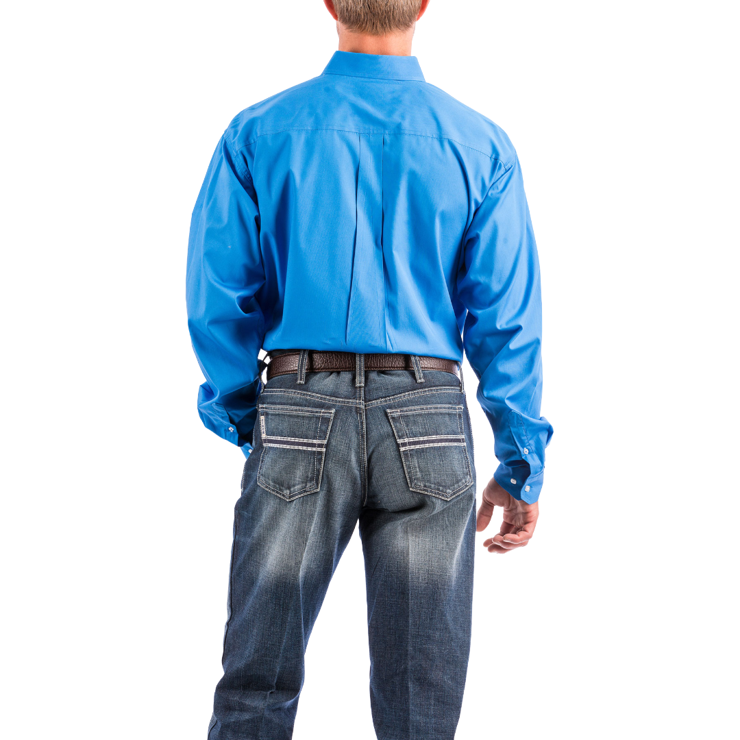 Cinch Men's Solid Blue Button Down Shirt MTW1103799
