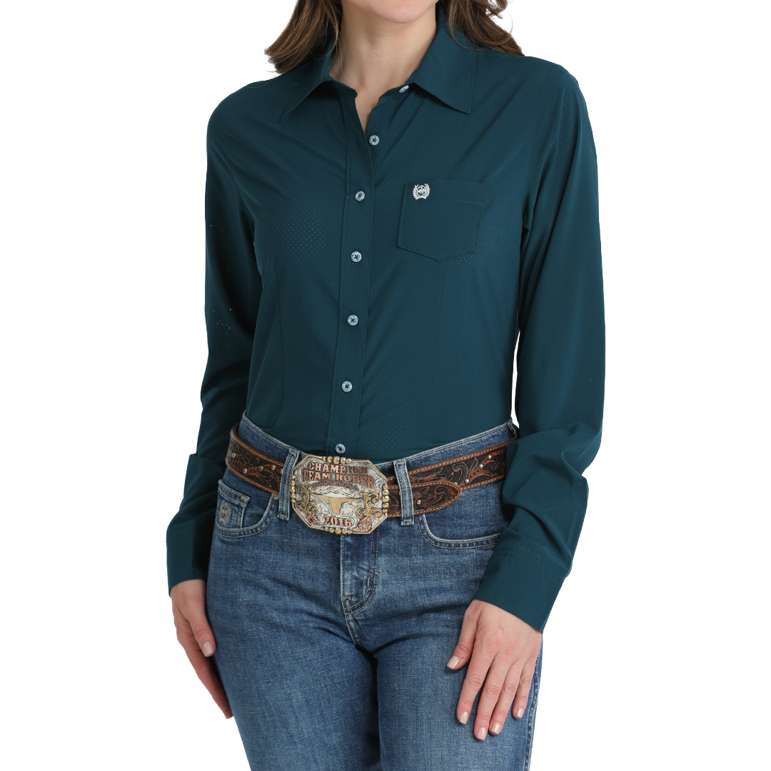 Cinch Ladies Teal button Down Shirt MSW9164272