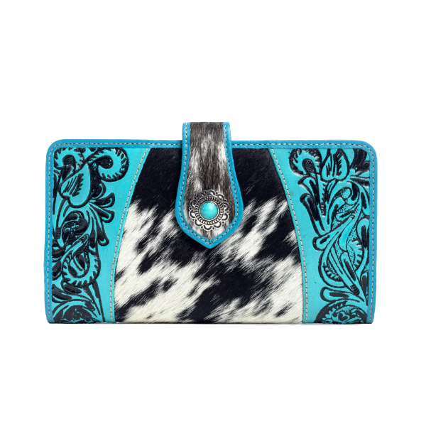Myra Bag Las Mijitas Turquoise Hairon Western Wallet S-10770
