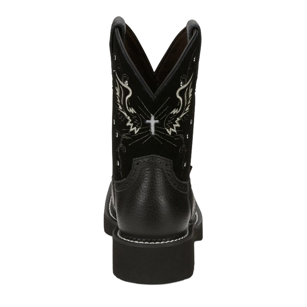 Justin Ladies Mandra Black Suede Wing & Cross Western Boot GY9977
