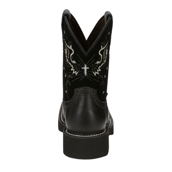 Justin Ladies Mandra Black Suede Wing & Cross Western Boot GY9977