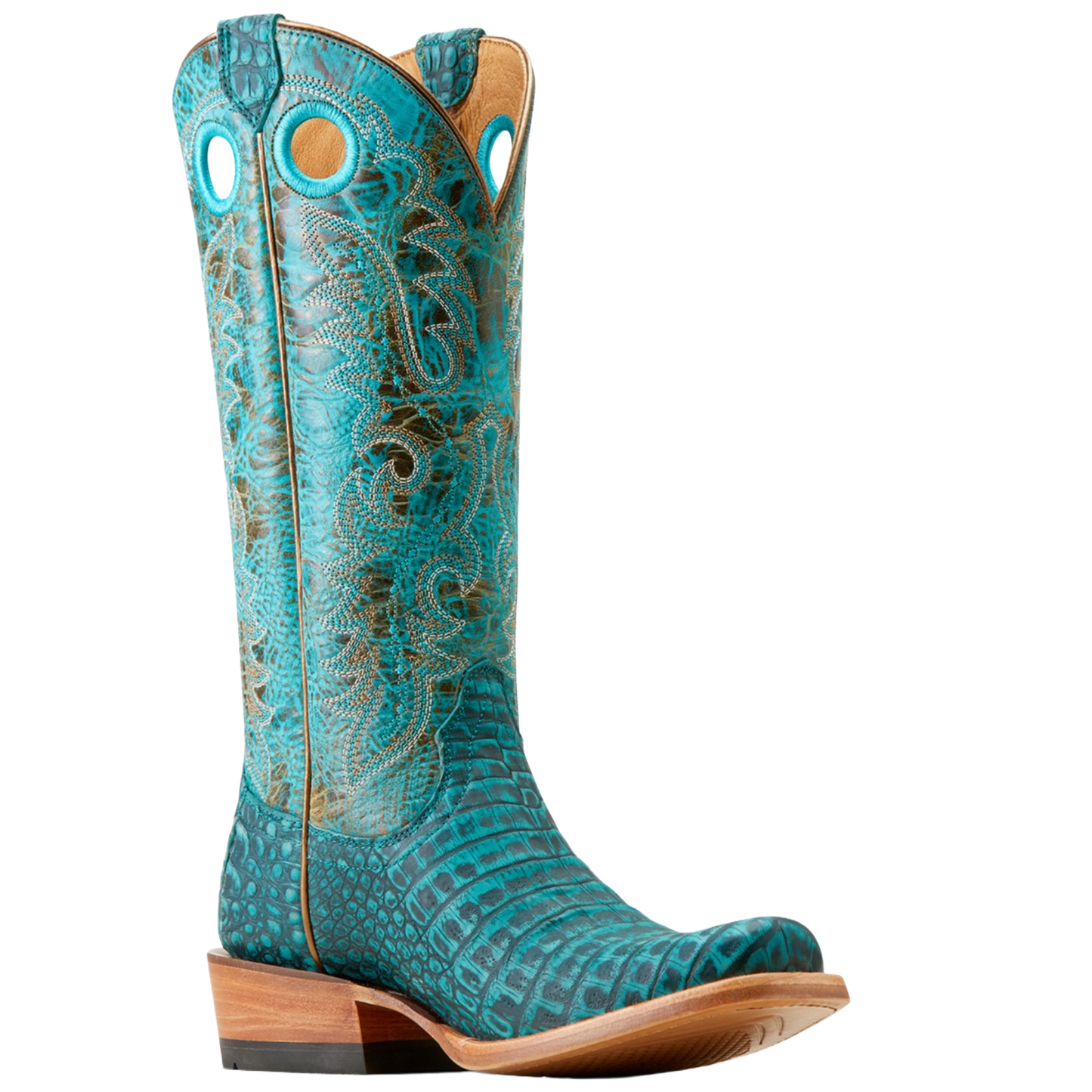 Ariat Ladies Futurity Sueded Caiman Belly Turquoise Western Boot 10050967