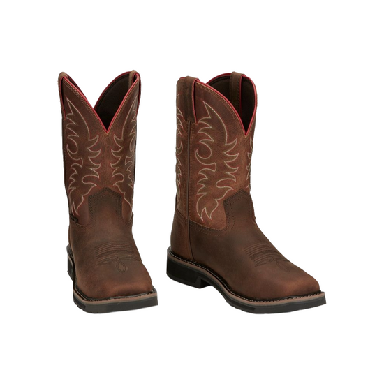 Justin Men's Driller Yam Orange Water Buffalo Western Boot SE3117