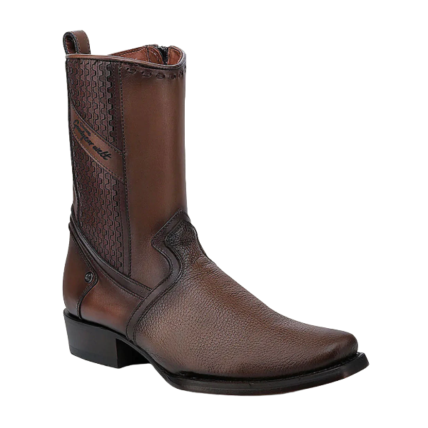 Cuadra Men's Honey Laser & Zipper Narrow Square Toe Western Boots CU851