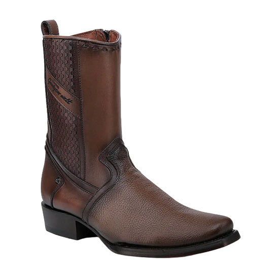 Cuadra Men's Honey Laser & Zipper Narrow Square Toe Western Boots CU851