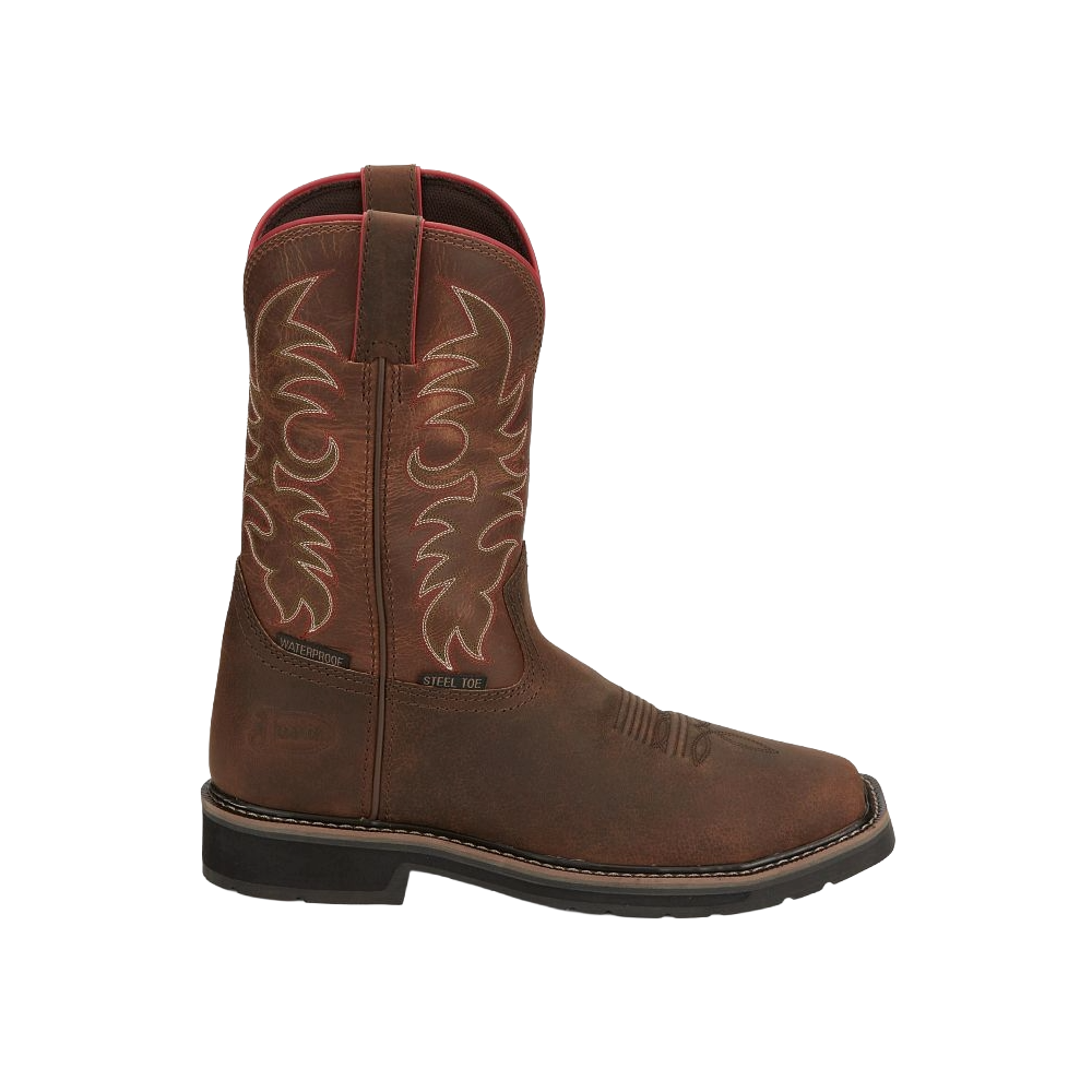 Justin Men's Driller Yam Orange Water Buffalo Western Boot SE3117