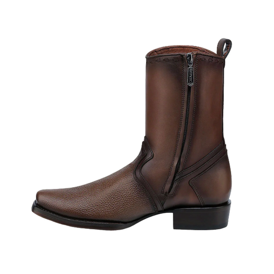 Cuadra Men's Honey Laser & Zipper Narrow Square Toe Western Boots CU851