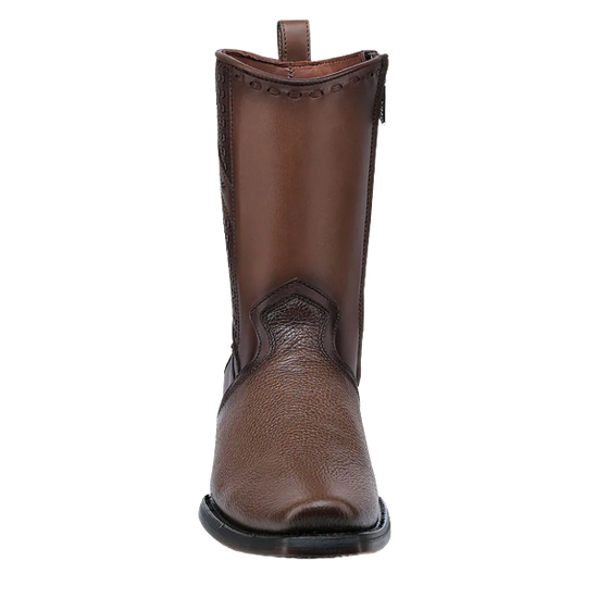 Cuadra Men's Honey Laser & Zipper Narrow Square Toe Western Boots CU851