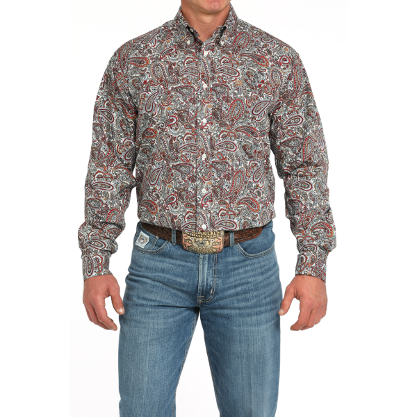 Cinch Men's Paisley Graphic Colorful Button Down Shirt MTW1105947
