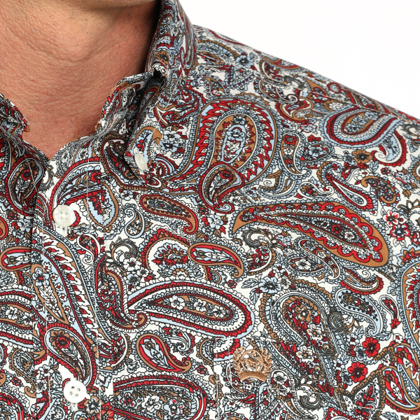 Cinch Men's Paisley Graphic Colorful Button Down Shirt MTW1105947