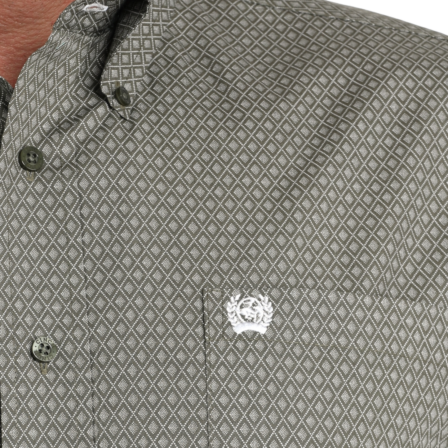 Cinch Men's Long Sleeve Olive Button Down Shirt MTW1105981