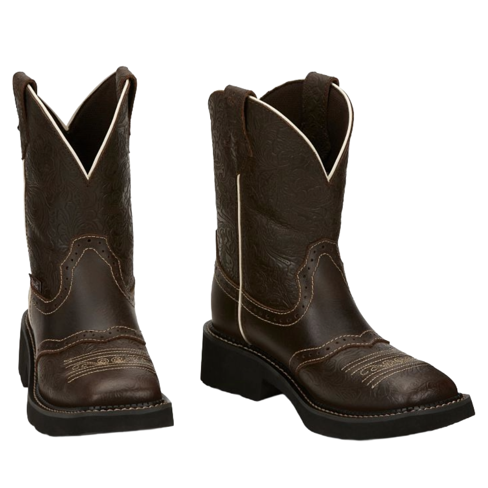 Justin Ladies Mandra Brown Water Buffalo Western Boot GY9618