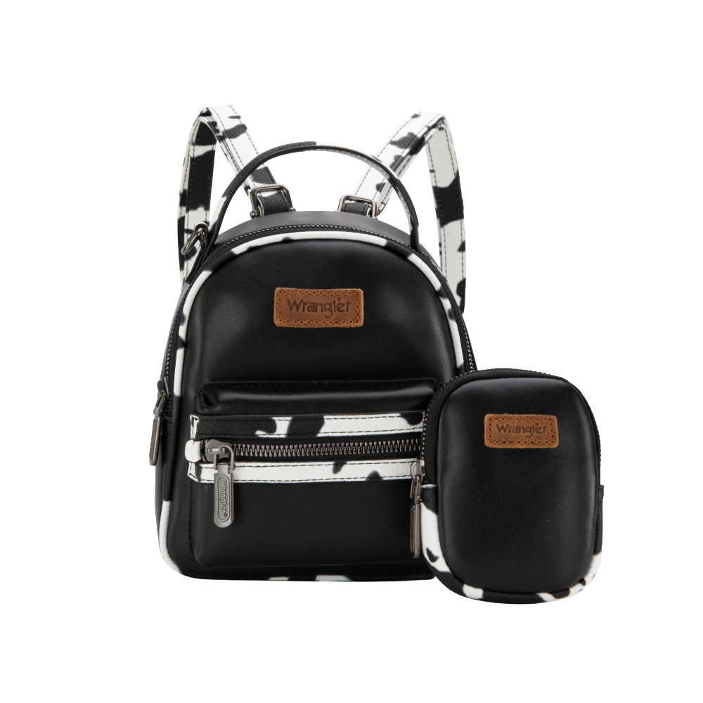 Wrangler Ladies Cow Print Mini Black Backpack WG102-8600BK