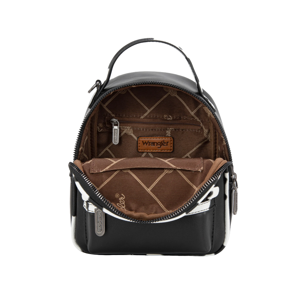 Wrangler Ladies Cow Print Mini Black Backpack WG102-8600BK