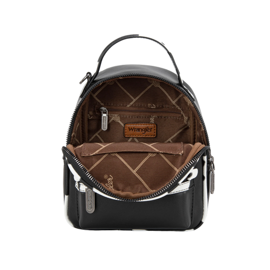 Wrangler Ladies Cow Print Mini Black Backpack WG102-8600BK