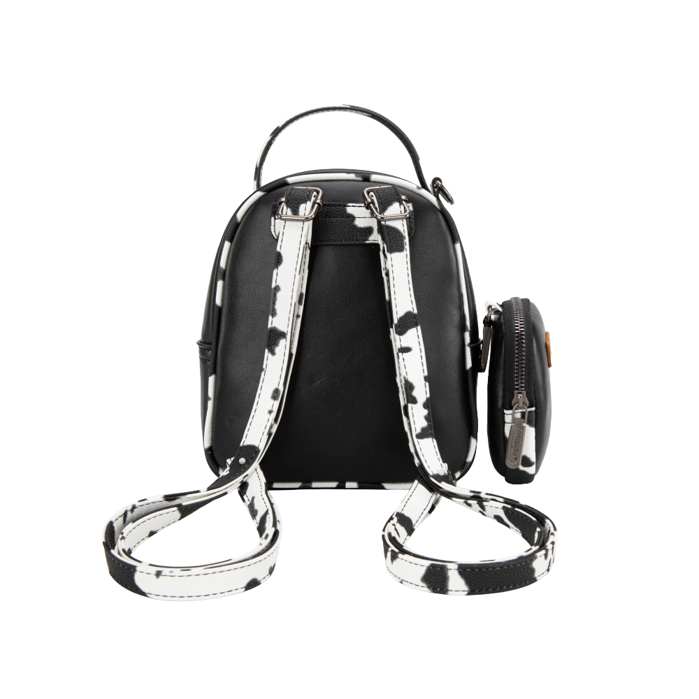 Wrangler Ladies Cow Print Mini Black Backpack WG102-8600BK
