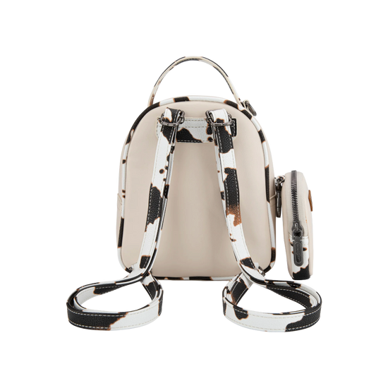 Wrangler Ladies Cow Print Tan Western Mini Backpack WG102-8600TN