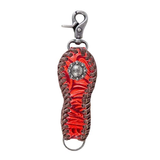 Myra Bag Red Leather Tabloid Key Fob S-7082