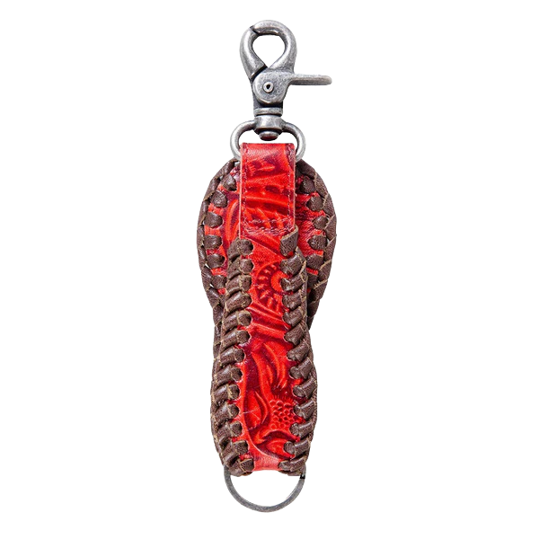 Myra Bag Red Leather Tabloid Key Fob S-7082