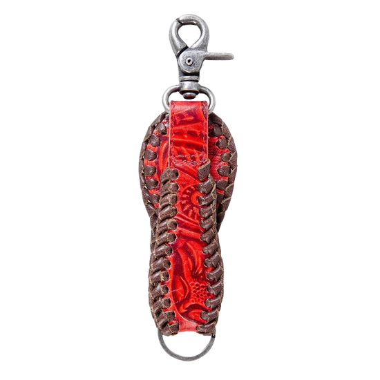 Myra Bag Red Leather Tabloid Key Fob S-7082