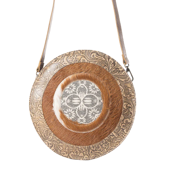 Myra Bag Brown Boho Coffee Round Shoulder Bag S-5829