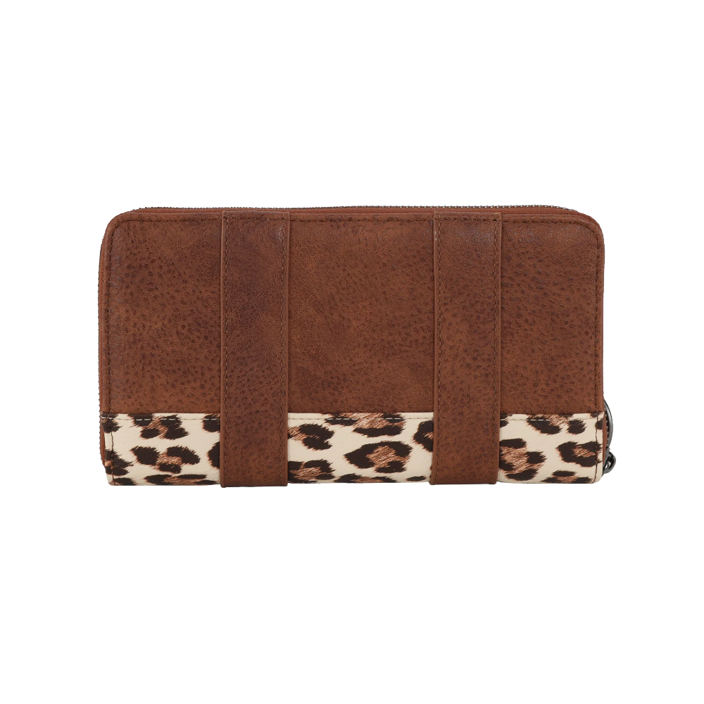 Wrangler Ladies Leopard Print Dark Brown Wristlet Wallet WG102-W006LP-BR
