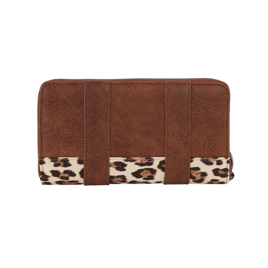 Wrangler Ladies Leopard Print Dark Brown Wristlet Wallet WG102-W006LP-BR