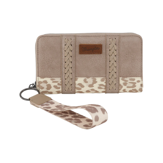 Wrangler Ladies Leopard Print Light Tan Wristlet Wallet WG102-W006TN