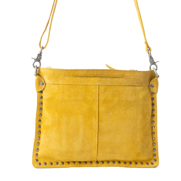 Myra Bag Texas Rose Western Embroidered Yellow Leather Bag S-12879