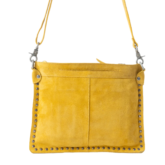 Myra Bag Texas Rose Western Embroidered Yellow Leather Bag S-12879