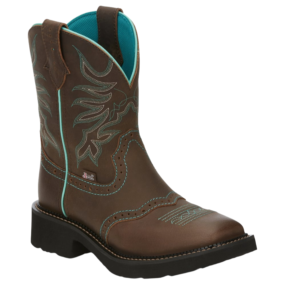 Justin Ladies Mandra Chocolate Water Buffalo Western Boot GY9624
