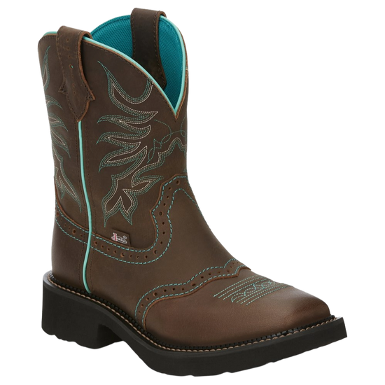 Justin Ladies Mandra Chocolate Water Buffalo Western Boot GY9624