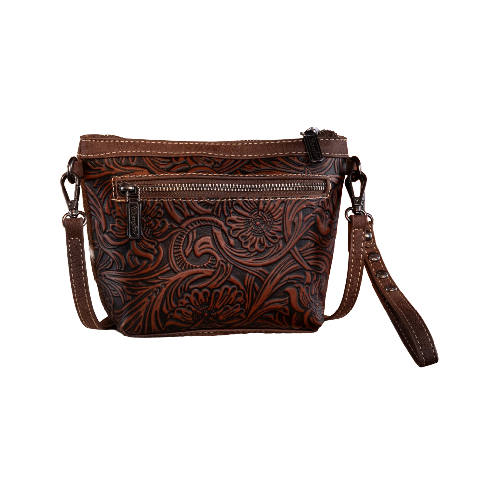 Wrangler Ladies Genuine Hair-On Cowhide Coffee Crossbody Bag WG169-1812CF