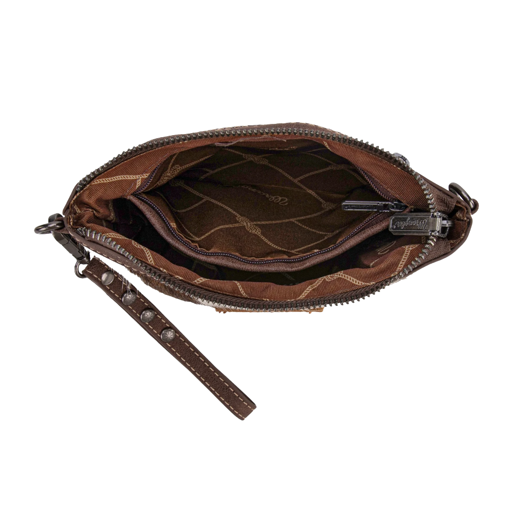 Wrangler Ladies Genuine Hair-On Cowhide Coffee Crossbody Bag WG169-1812CF
