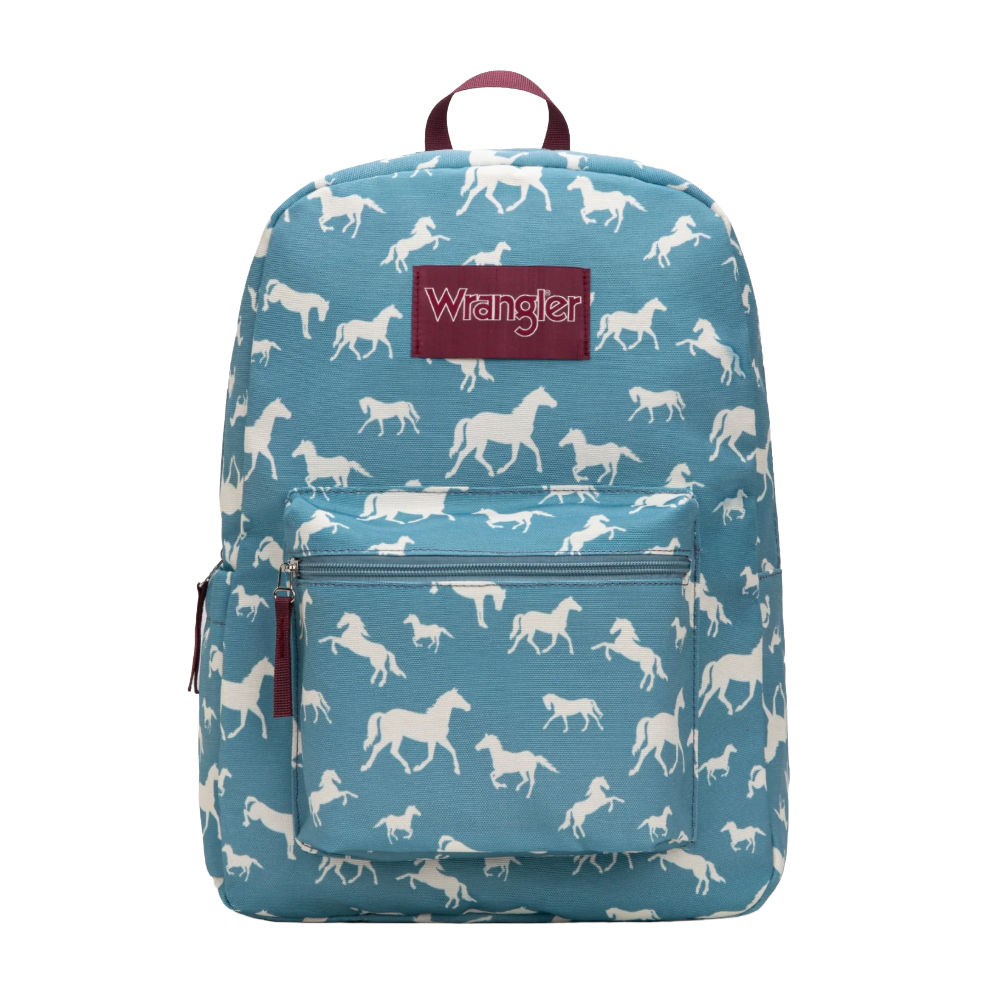 Wrangler Ladies Horse Print Blue Backpack WG2000-005BL
