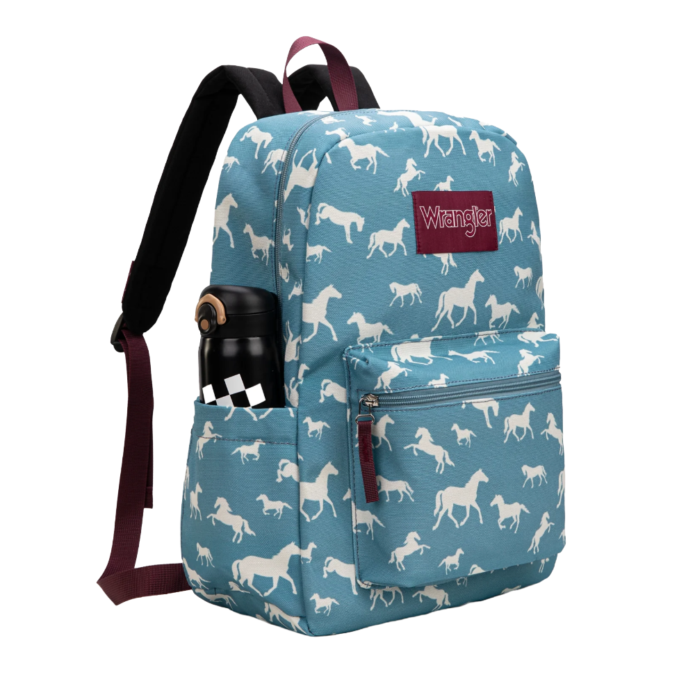 Wrangler Ladies Horse Print Blue Backpack WG2000-005BL