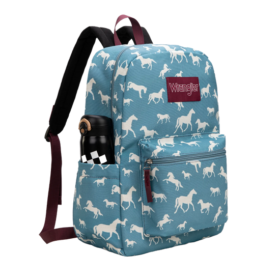 Wrangler Ladies Horse Print Blue Backpack WG2000-005BL
