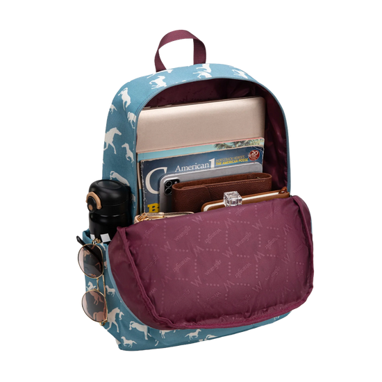 Wrangler Ladies Horse Print Blue Backpack WG2000-005BL