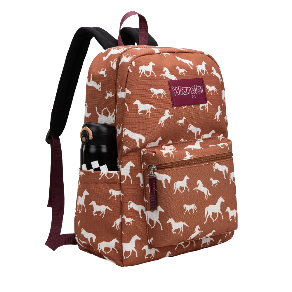 Wrangler Ladies Horse Print Brown Backpack WG2000-006BR