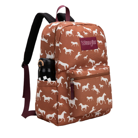 Wrangler Ladies Horse Print Brown Backpack WG2000-006BR