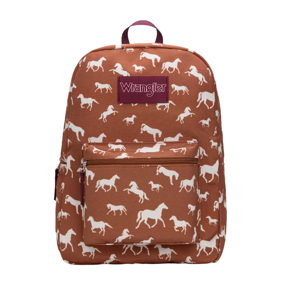Wrangler Ladies Horse Print Brown Backpack WG2000-006BR