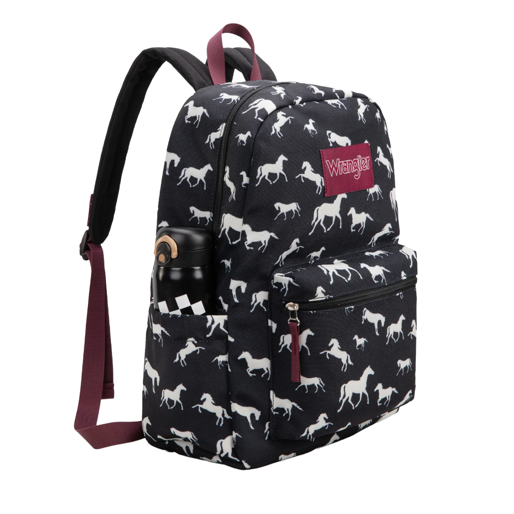 Wrangler Ladies Horse Print Black Backpack WG2000-007BK