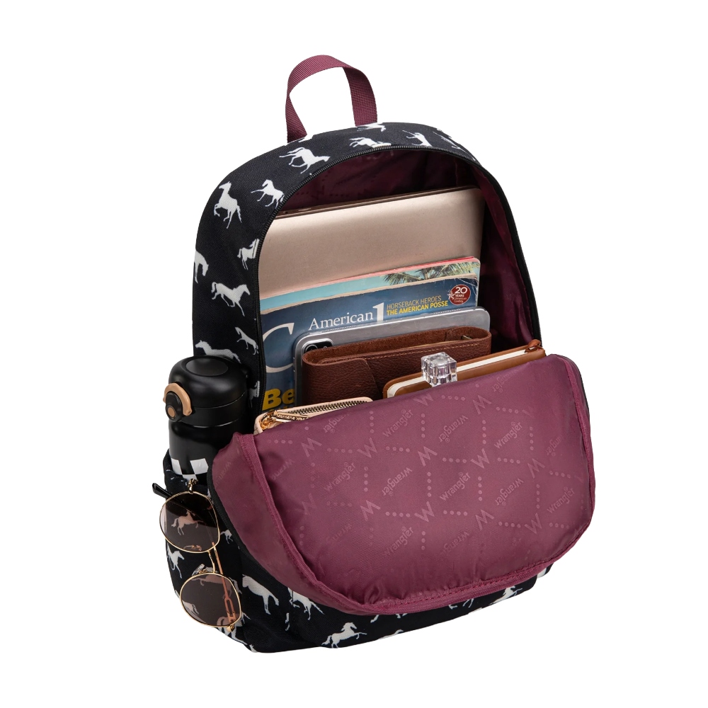 Wrangler Ladies Horse Print Black Backpack WG2000-007BK