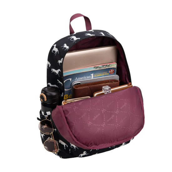 Wrangler Ladies Horse Print Black Backpack WG2000-007BK
