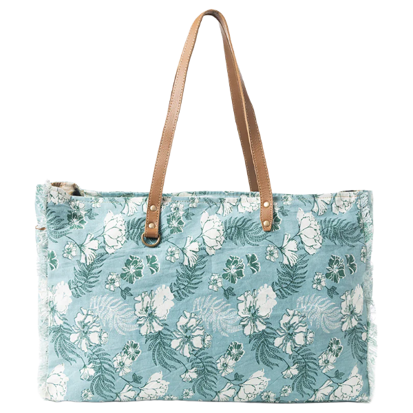 Myra Bag Delft Garden Grey Floral Weekender Bag S-10911