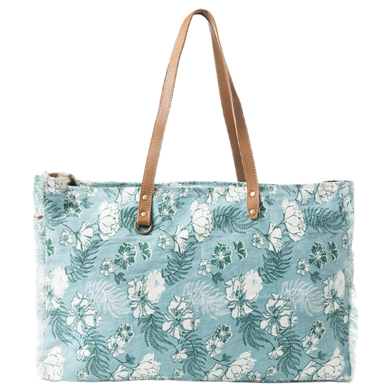 Myra Bag Delft Garden Grey Floral Weekender Bag S-10911