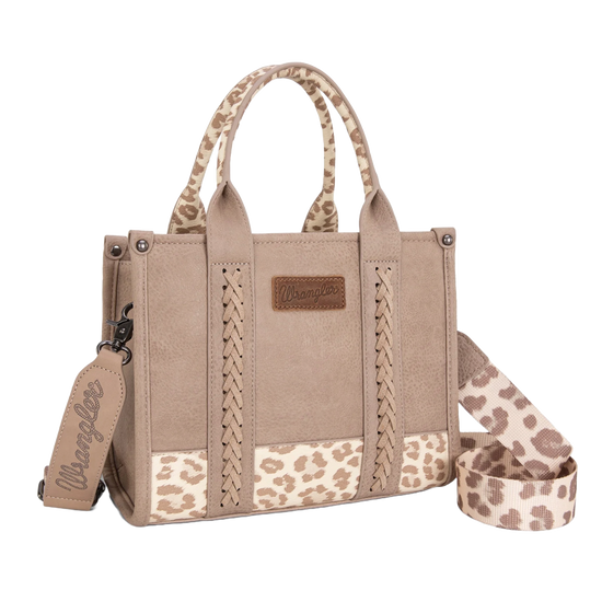 Wrangler Ladies Leopard Printed Leather Tan Concealed Carry Purse WG102-8120STN