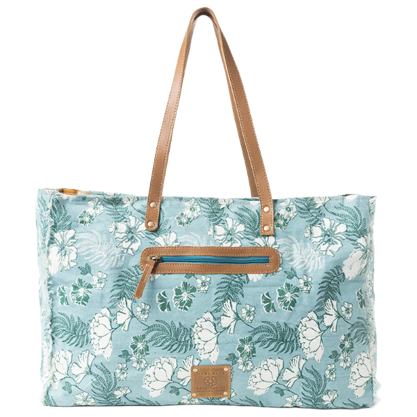 Myra Bag Delft Garden Grey Floral Weekender Bag S-10911