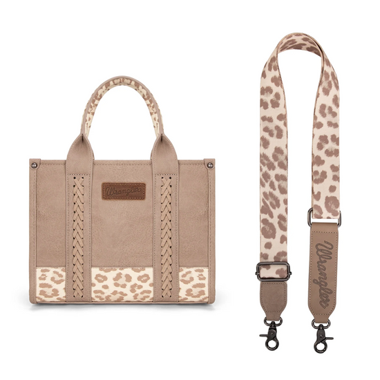 Wrangler Ladies Leopard Printed Leather Tan Concealed Carry Purse WG102-8120STN